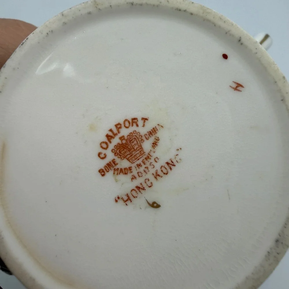 Coalport Bone China Hong Kong Demitasse Espresso Cup Saucer England Imari 1970s
